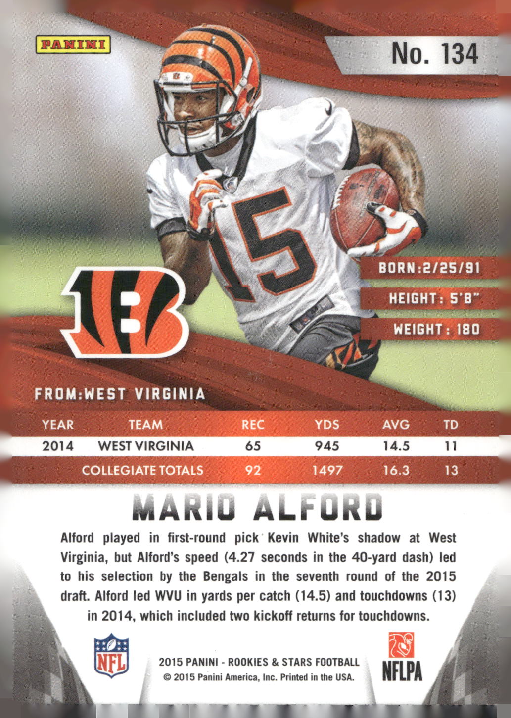 2015 Panini Rookies & Stars #134 Mario Alford