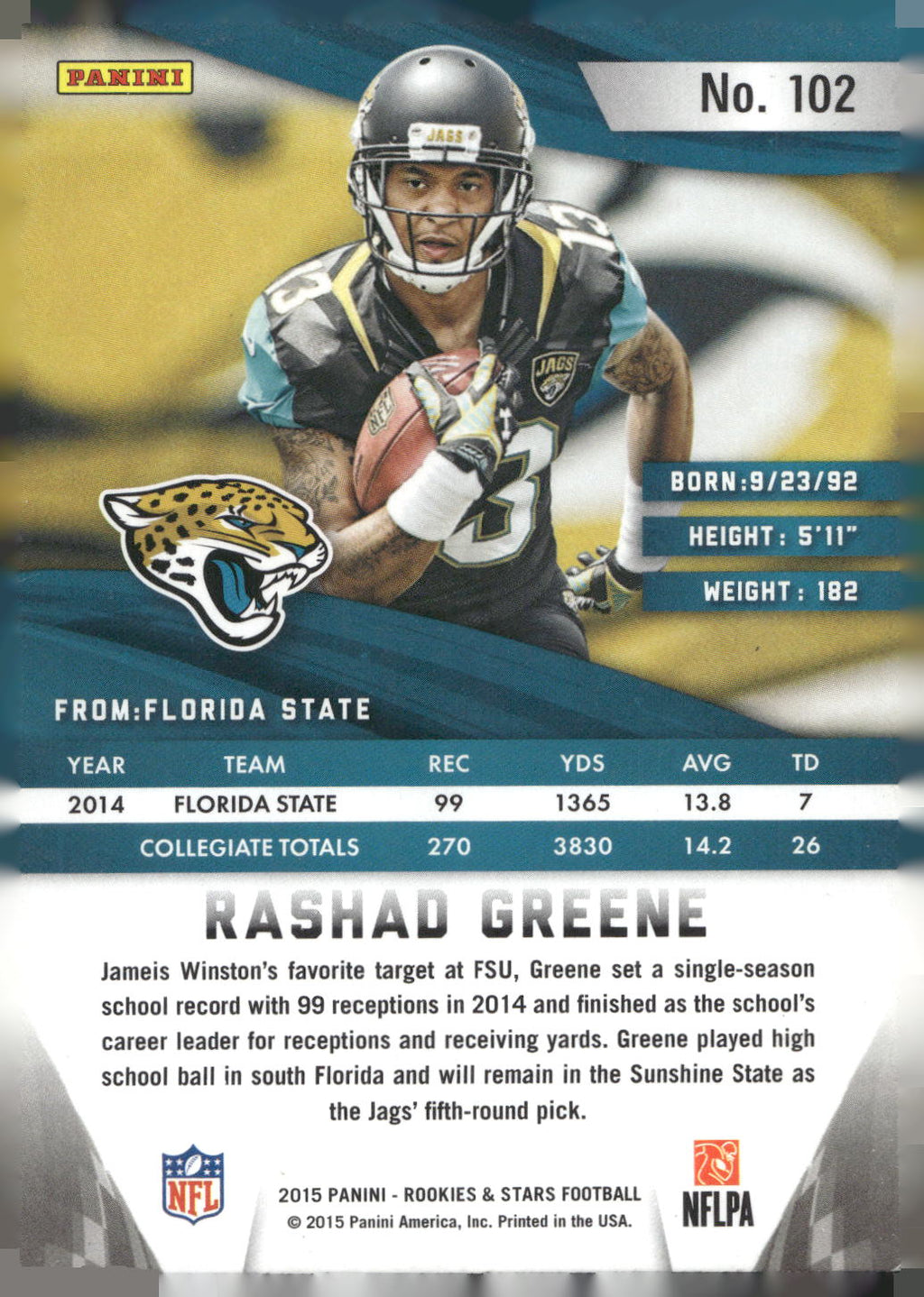 2015 Panini Rookies & Stars #102 Rashad Greene