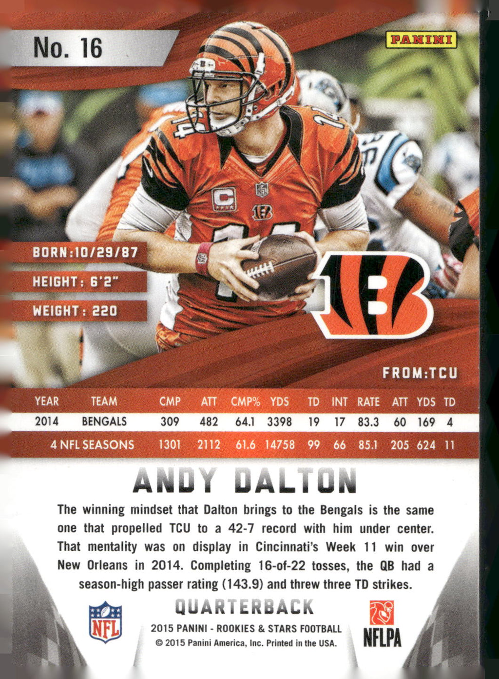 2015 Panini Rookies & Stars #16 Andy Dalton