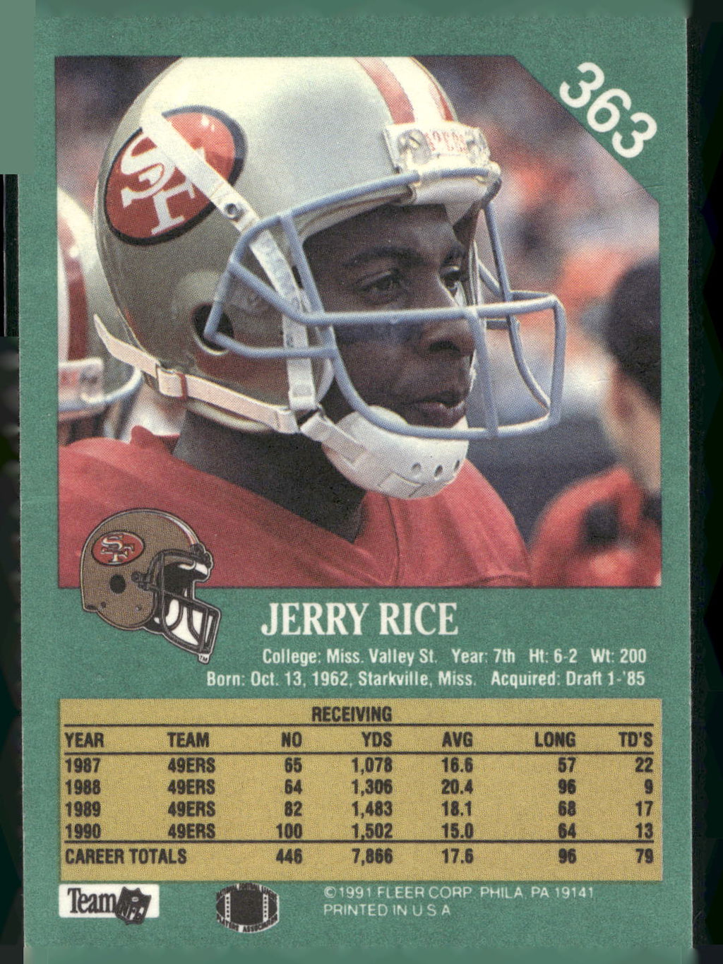 1991 Fleer #363 Jerry Rice