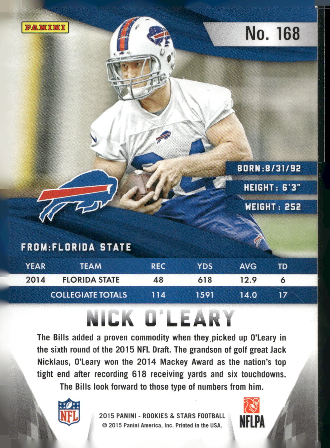 2015 Panini Rookies & Stars #168 Nick O'Leary