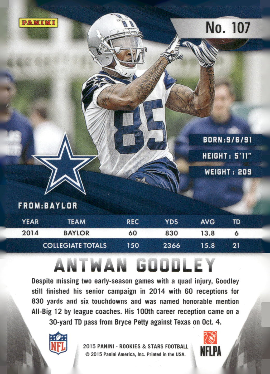 2015 Panini Rookies & Stars #107 Antwan Goodley