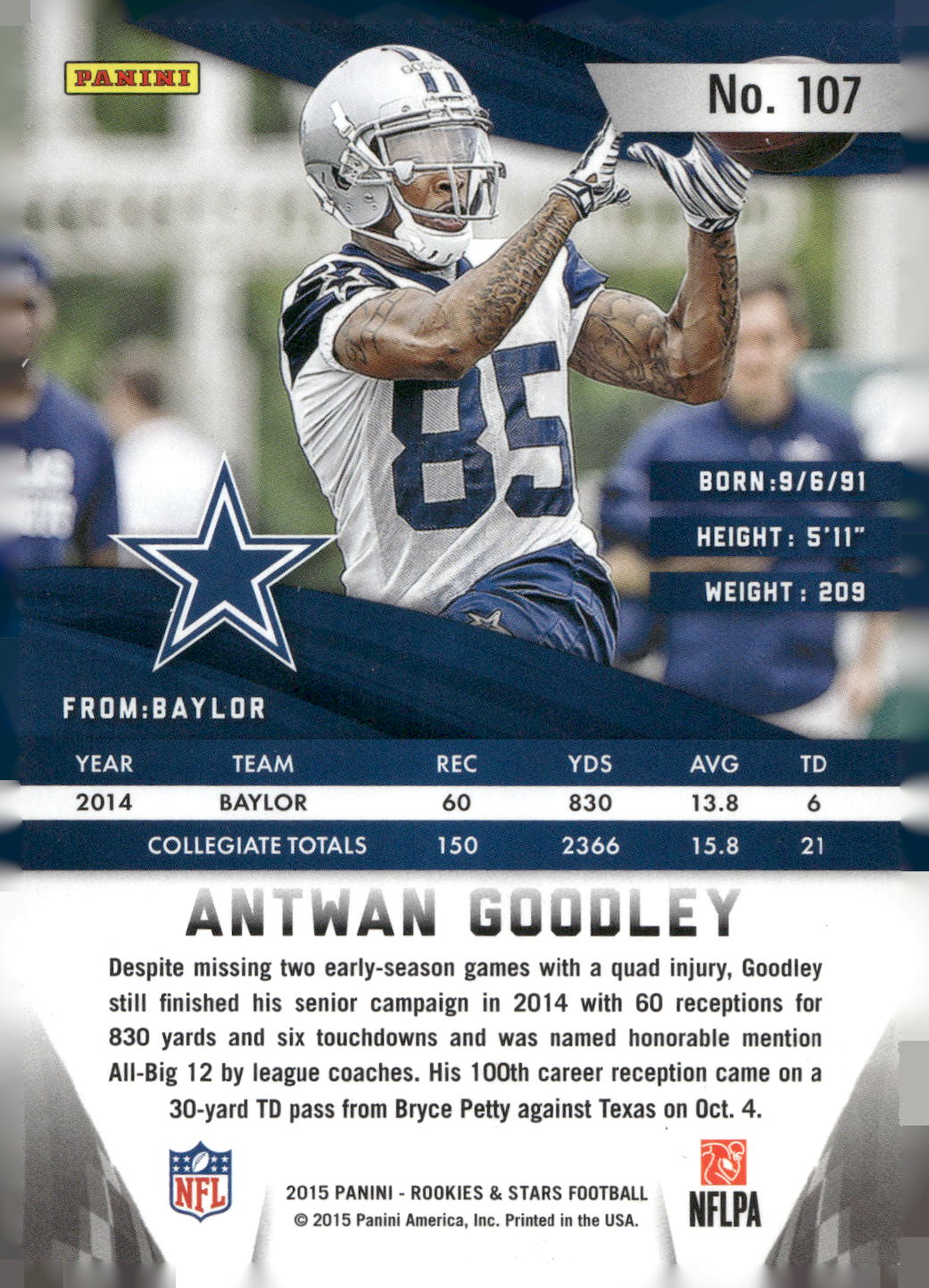 2015 Panini Rookies & Stars #107 Antwan Goodley