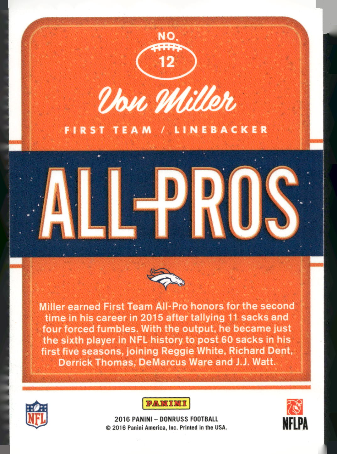 2016 Donruss #12 Von Miller All-Pros