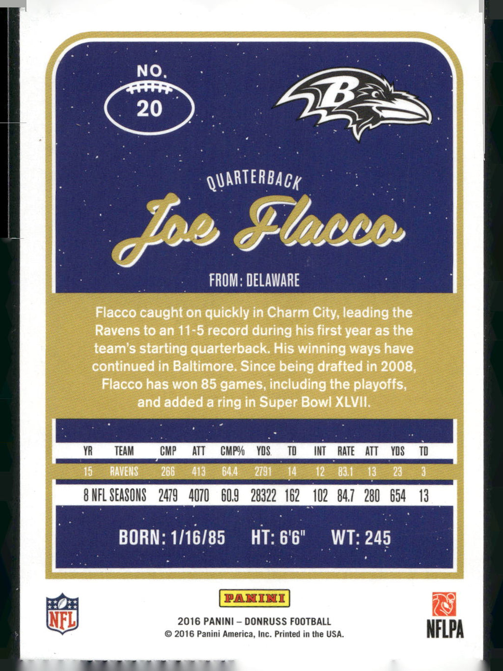 2016 Donruss #20 Joe Flacco