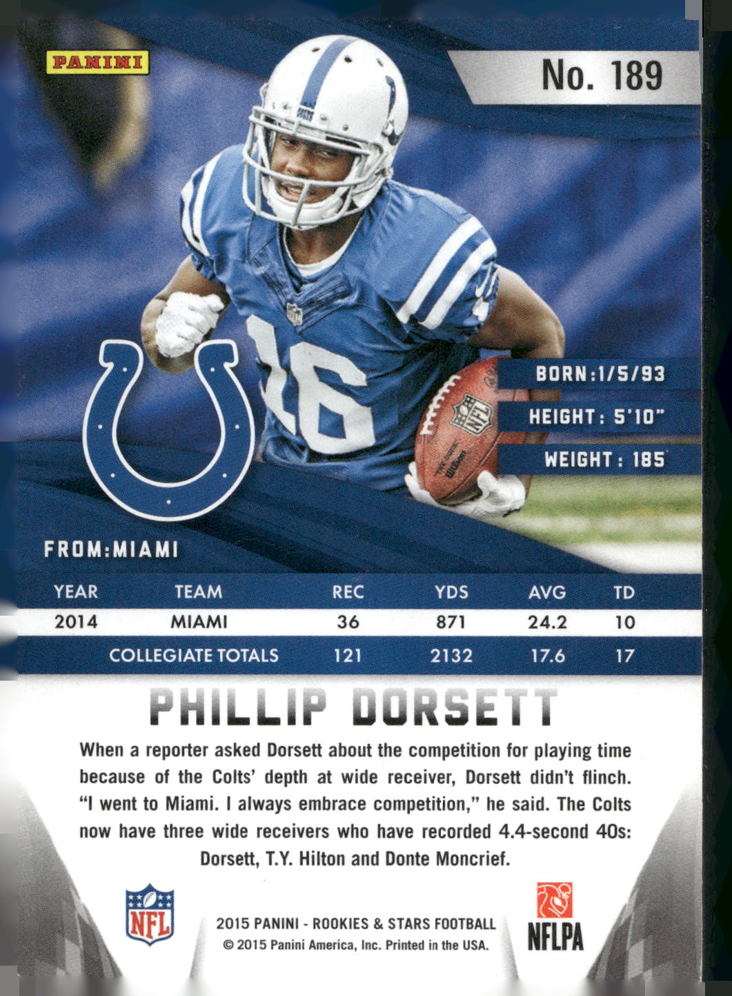 2015 Panini Rookies & Stars #189 Phillip Dorsett