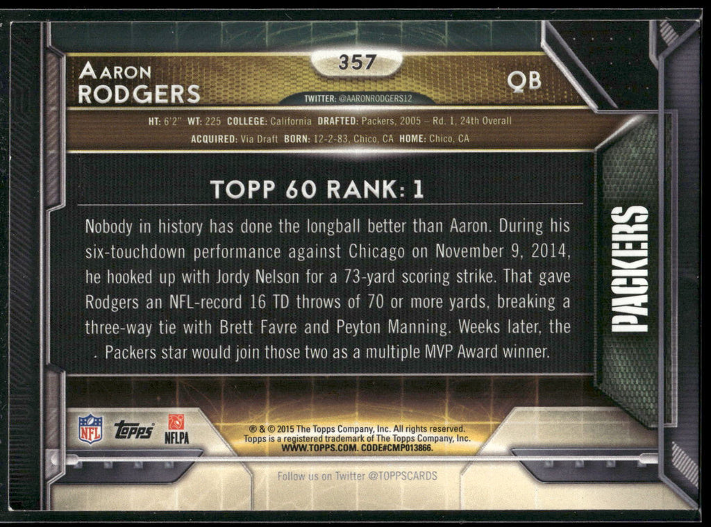 2015 Topps #357 Aaron Rodgers