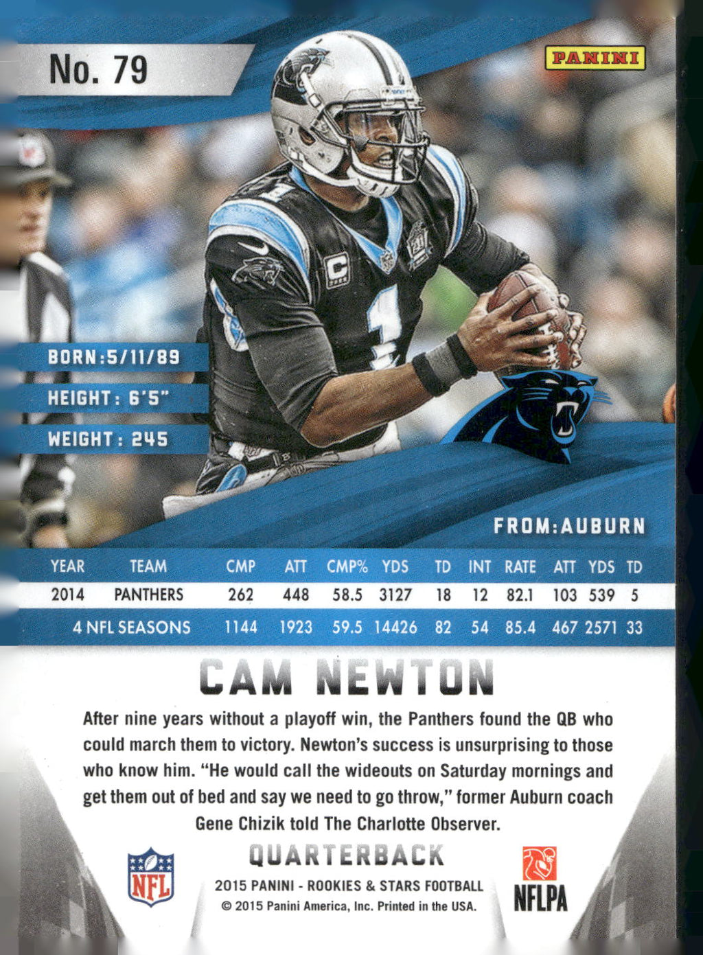 2015 Panini Rookies & Stars #79 Cam Newton