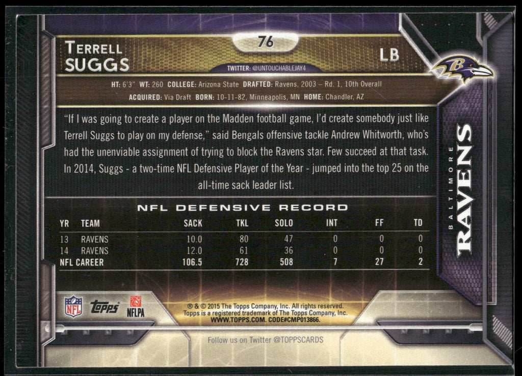 2015 Topps #76 Terrell Suggs