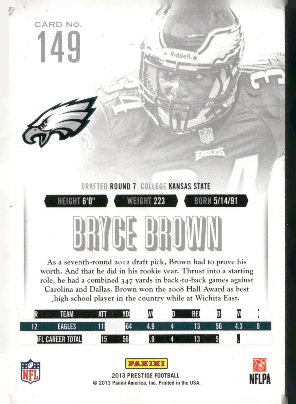 2013 Panini Prestige #149 Bryce Brown