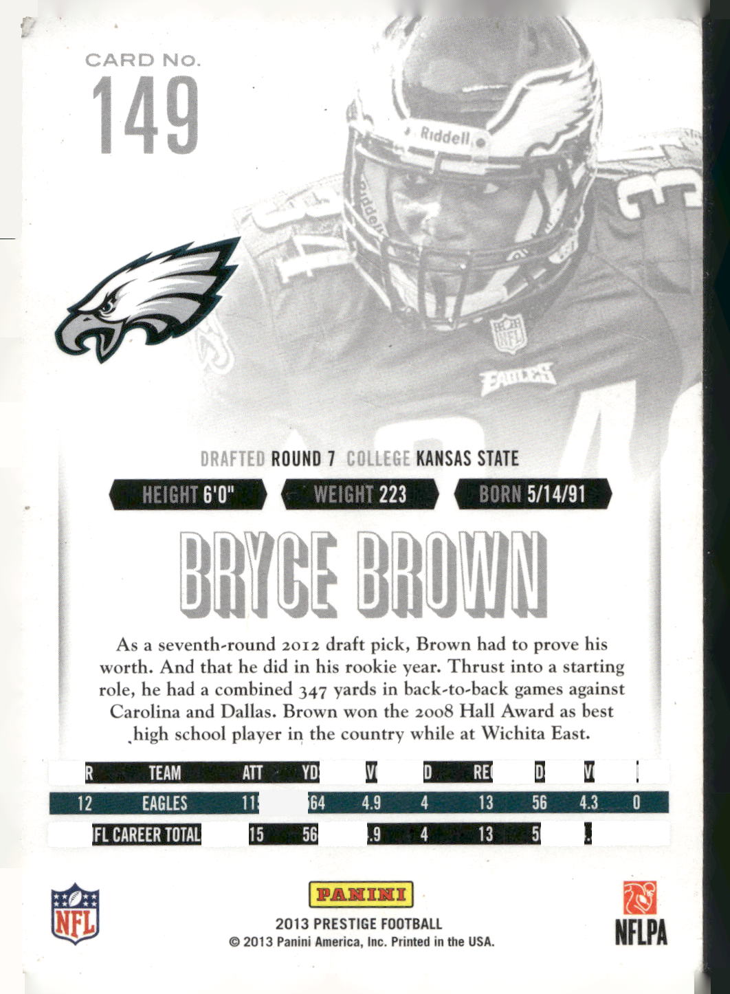 2013 Panini Prestige #149 Bryce Brown