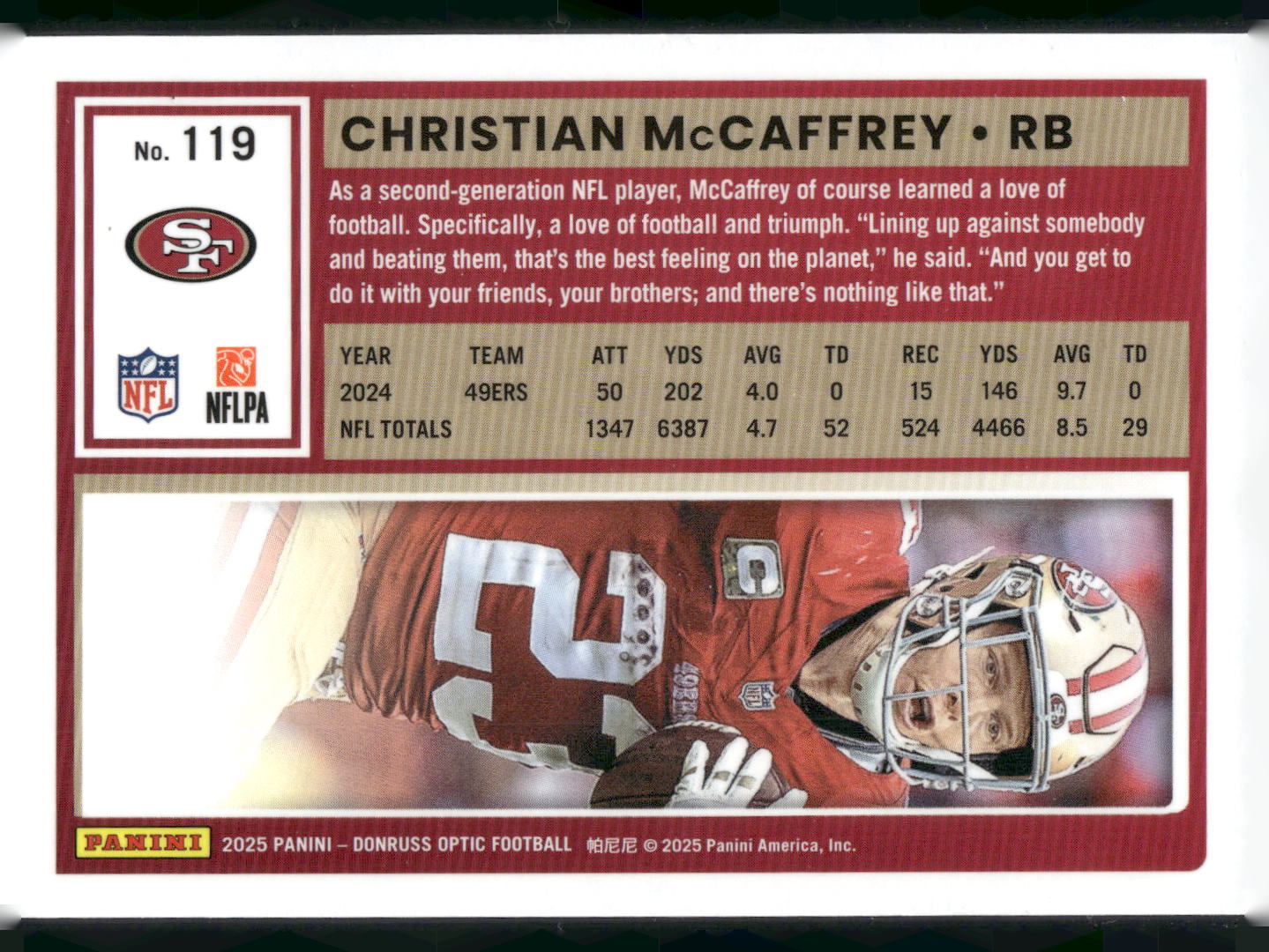 2025 Donruss Optic #119 Christian McCaffrey
