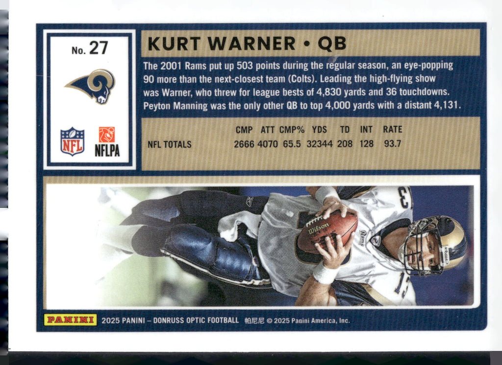 2025 Donruss Optic #27 Kurt Warner