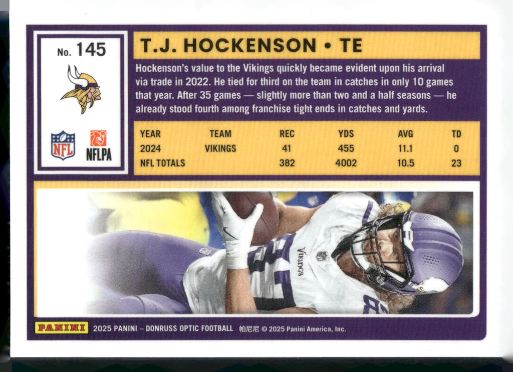 2025 Donruss Optic #145 T.J. Hockenson