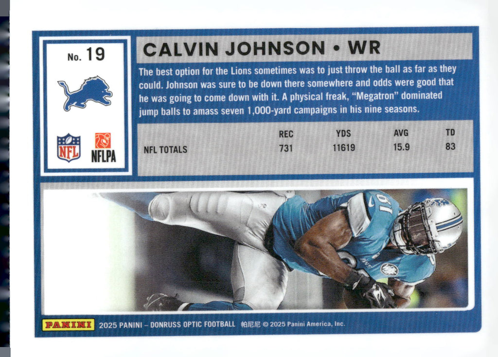 2025 Donruss Optic #19 Calvin Johnson