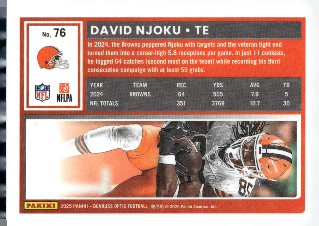 2025 Donruss Optic #76 David Njoku