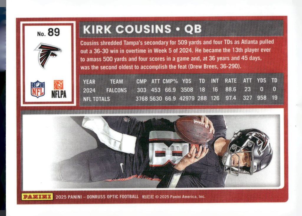 2025 Donruss Optic #89 Kirk Cousins