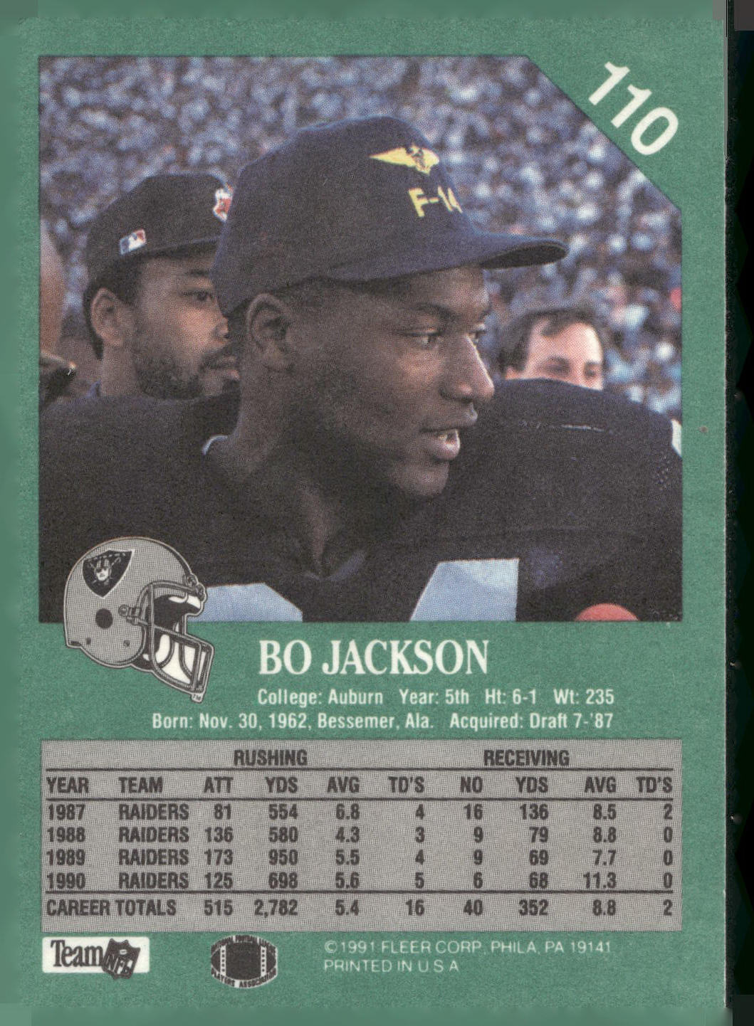 1991 Fleer #110 Bo Jackson