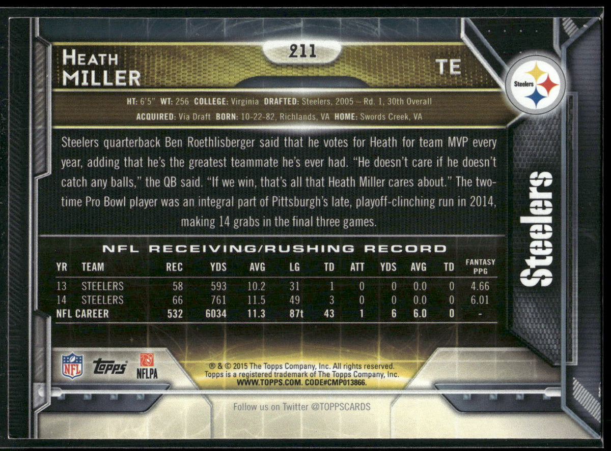 2015 Topps #211 Heath Miller