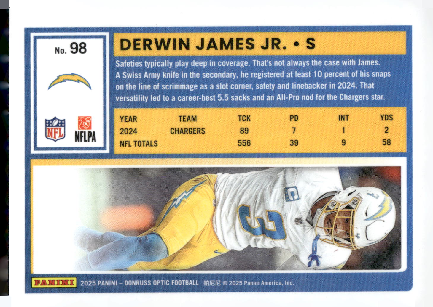 2025 Donruss Optic #98 Derwin James Jr.