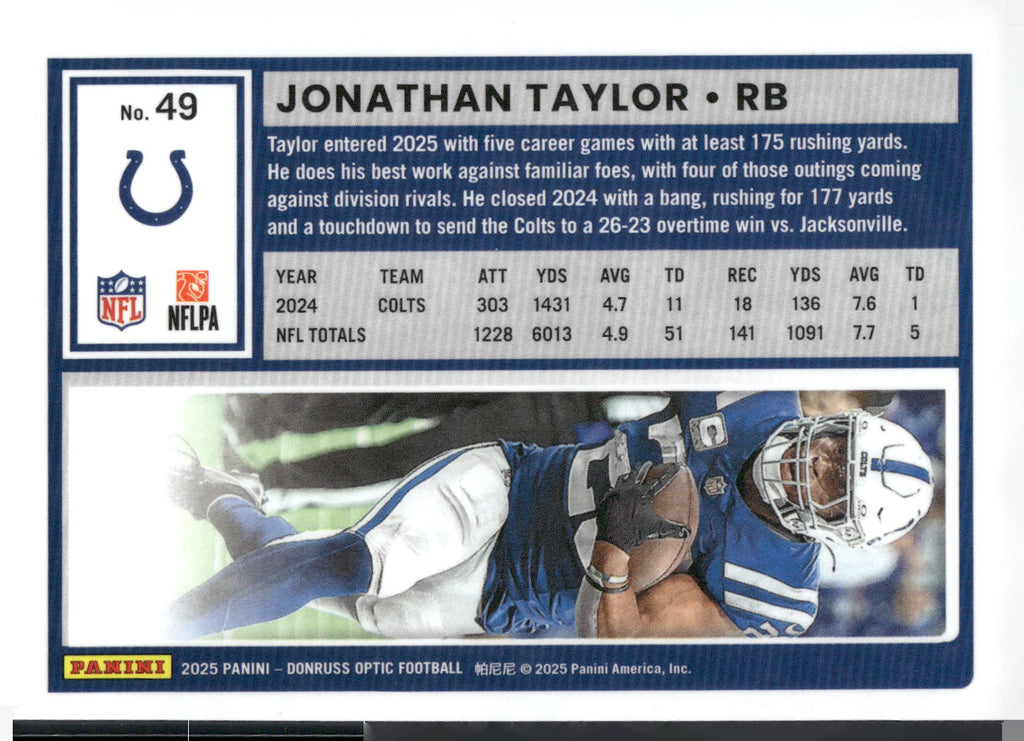 2025 Donruss Optic #49 Jonathan Taylor