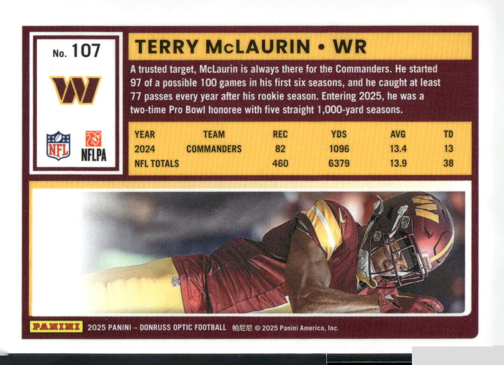 2025 Donruss Optic #107 Terry McLaurin
