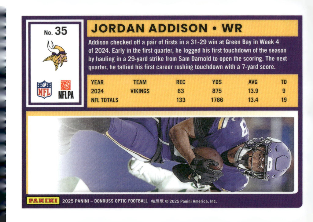 2025 Donruss Optic #35 Jordan Addison