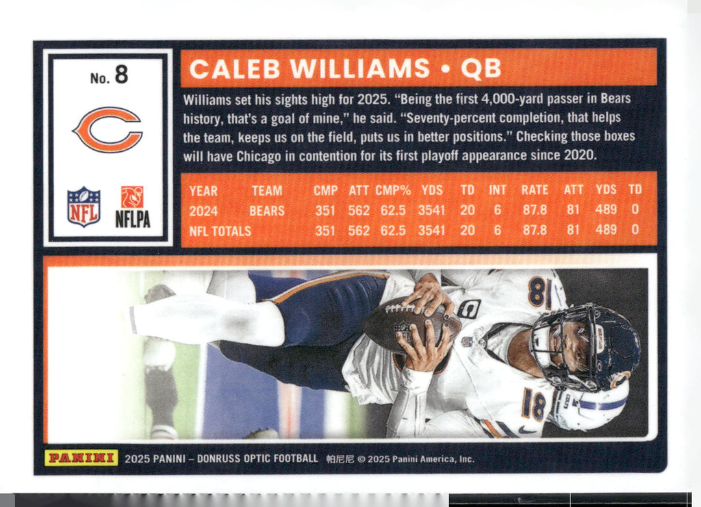 2025 Donruss Optic #8 Caleb Williams