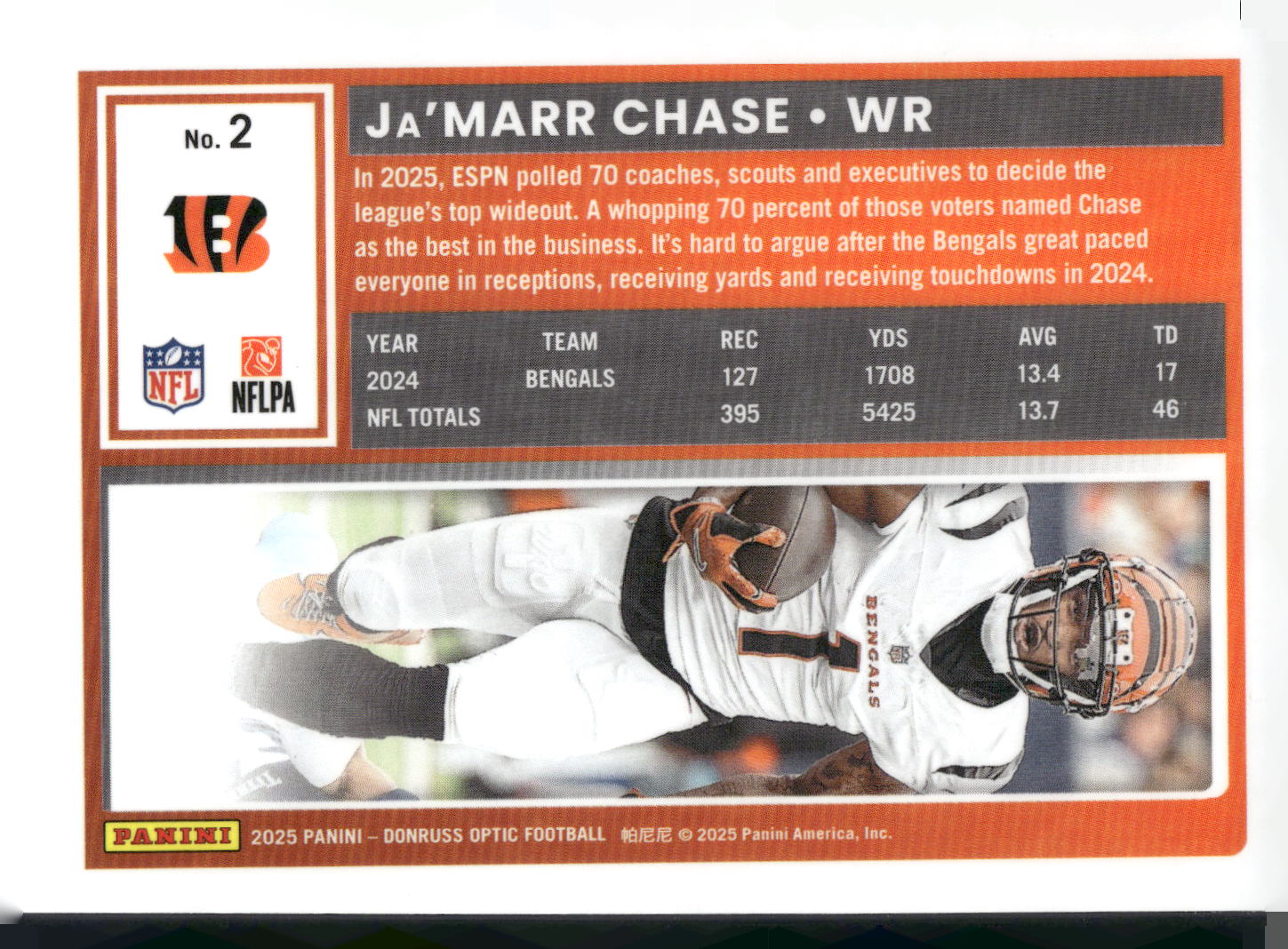 2025 Donruss Optic #2 Ja'Marr Chase