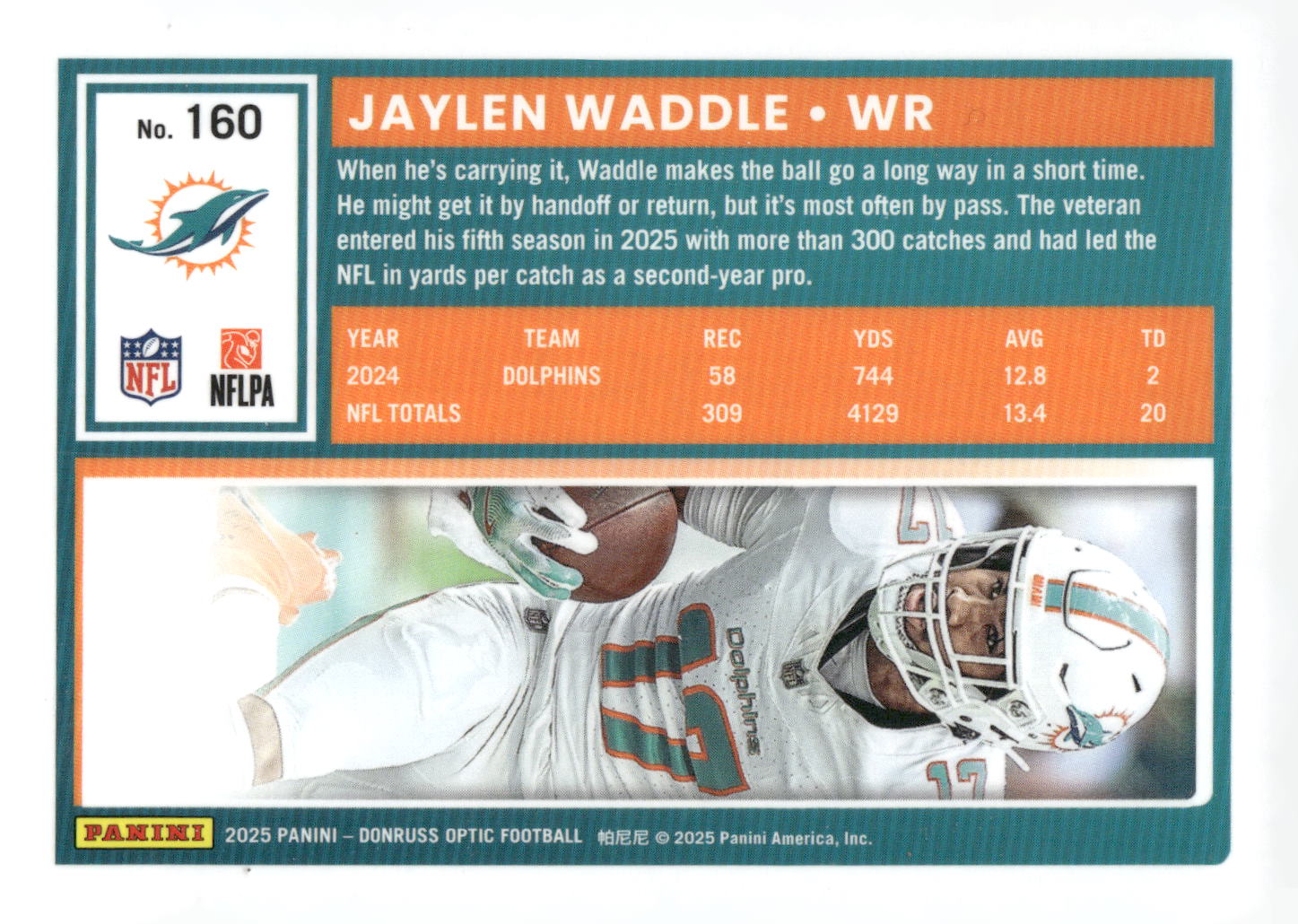 2025 Donruss Optic #160 Jaylen Waddle