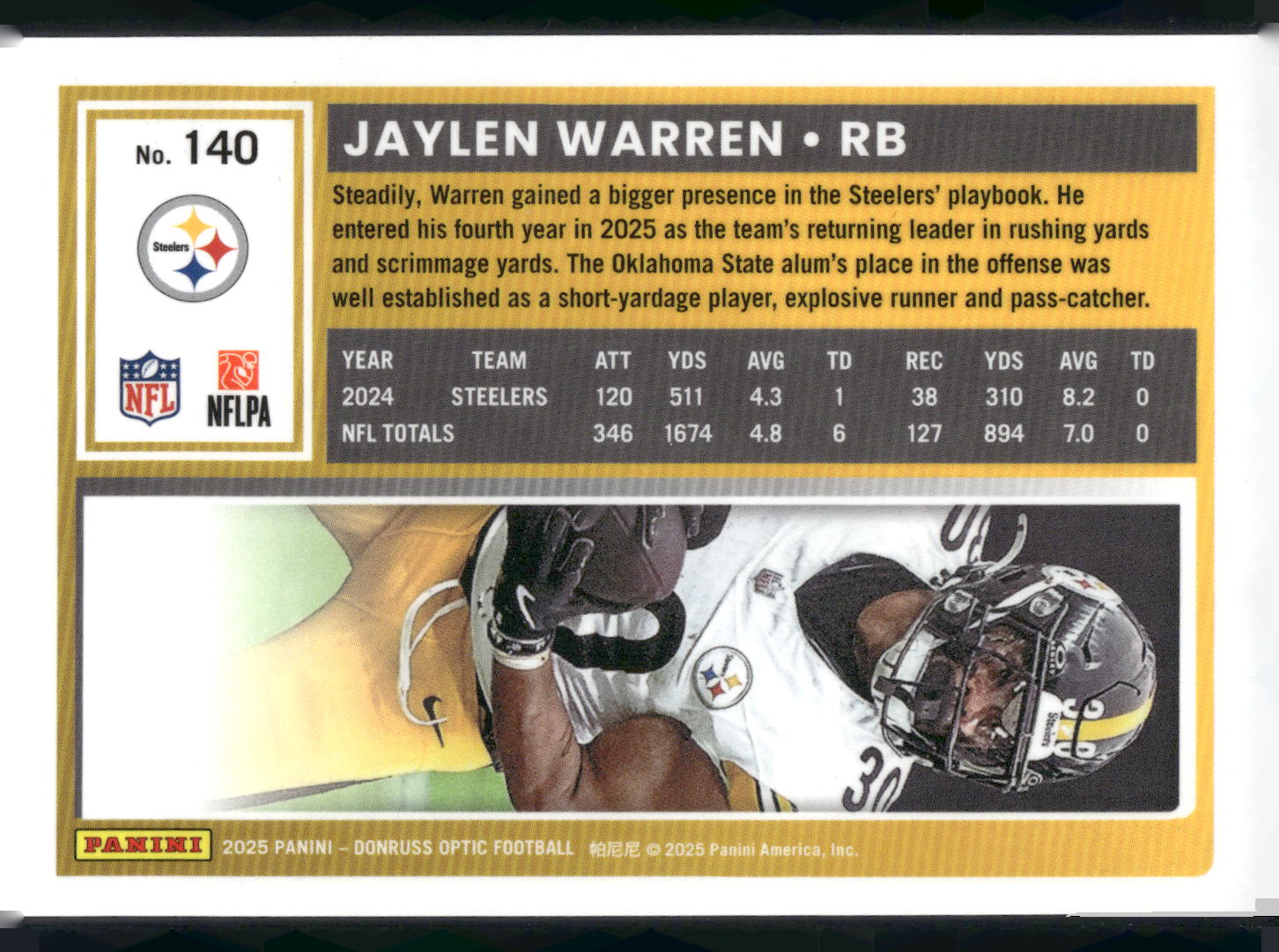 2025 Donruss Optic #140 Jaylen Warren