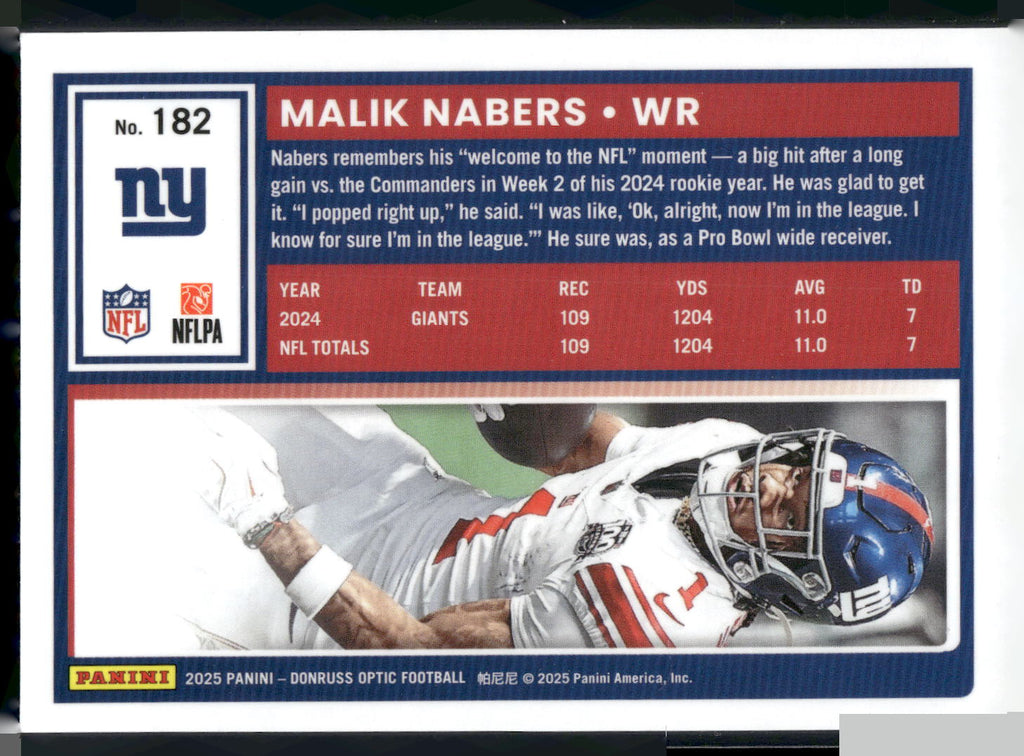 2025 Donruss Optic #182 Malik Nabers
