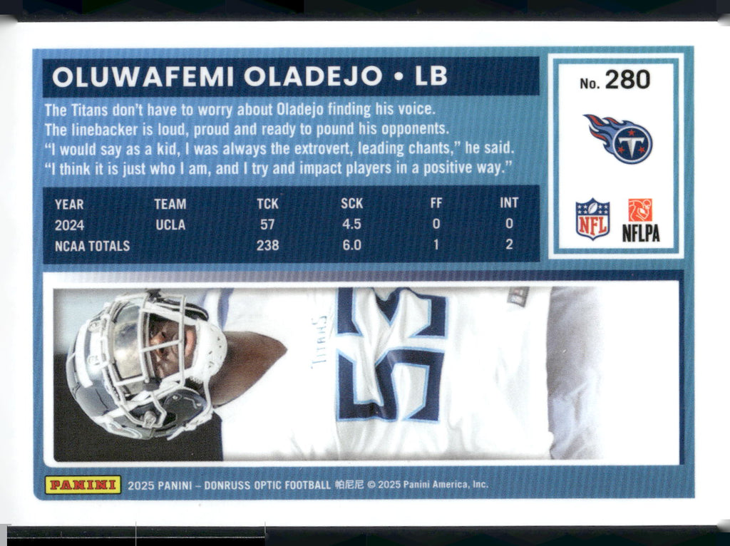 2025 Donruss Optic #280 Oluwafemi Oladejo