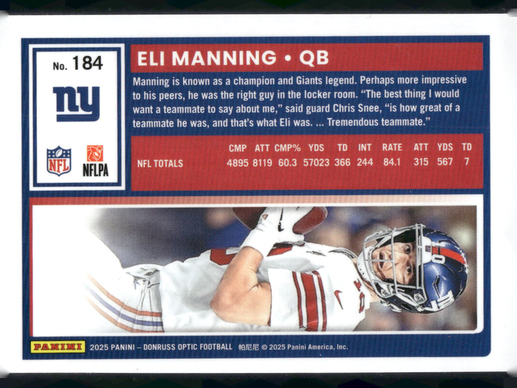 2025 Donruss Optic #184 Eli Manning