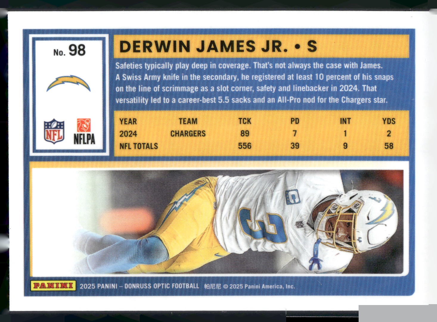 2025 Donruss Optic #98 Derwin James Jr.
