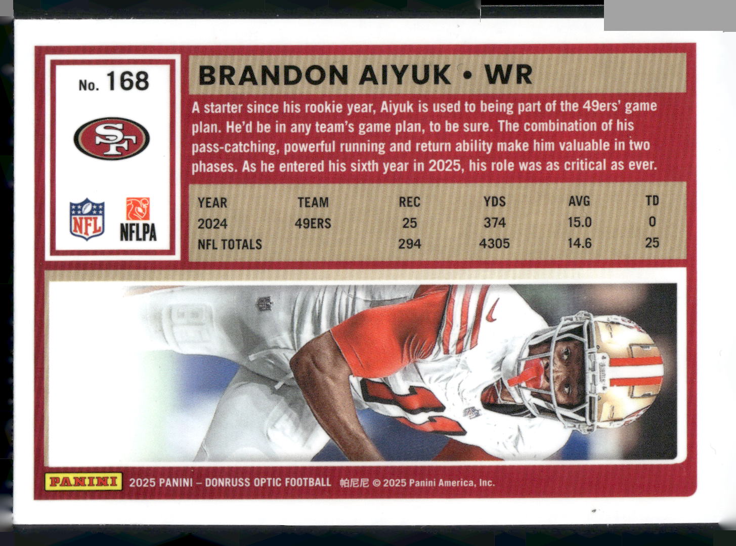 2025 Donruss Optic #168 Brandon Aiyuk