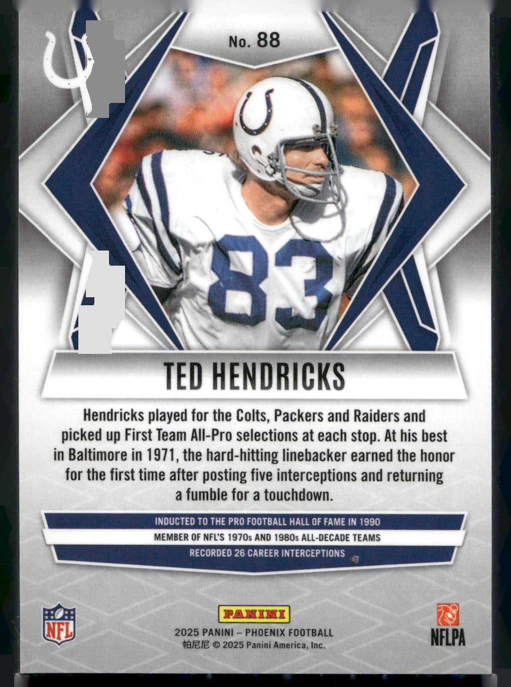 2025 Panini Phoenix #88 Ted Hendricks