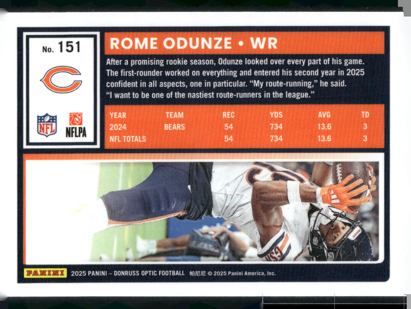 2025 Donruss Optic #151 Rome Odunze
