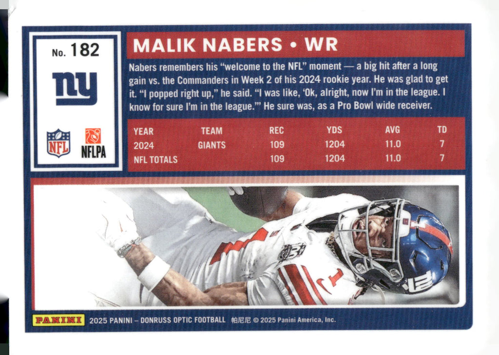 2025 Donruss Optic #182 Malik Nabers