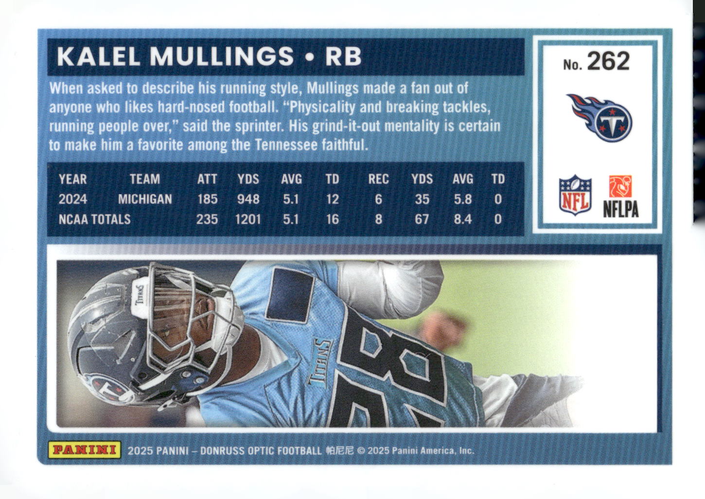 2025 Donruss Optic #262 Kalel Mullings