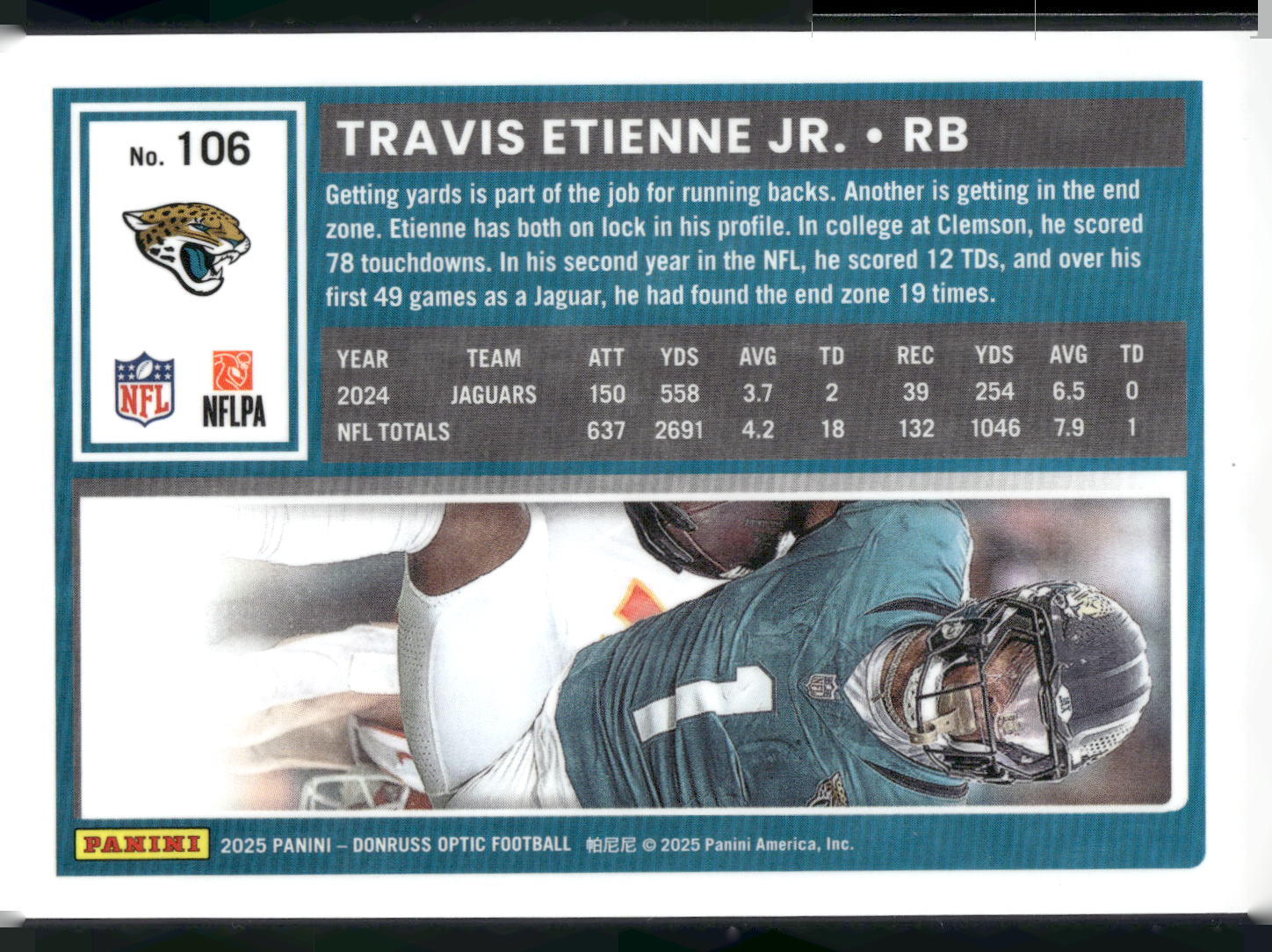 2025 Donruss Optic #106 Travis Etienne Jr.