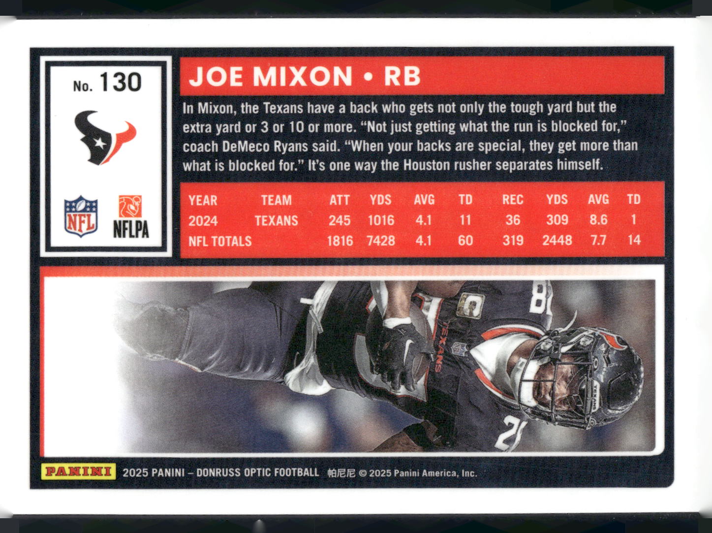 2025 Donruss Optic #130 Joe Mixon