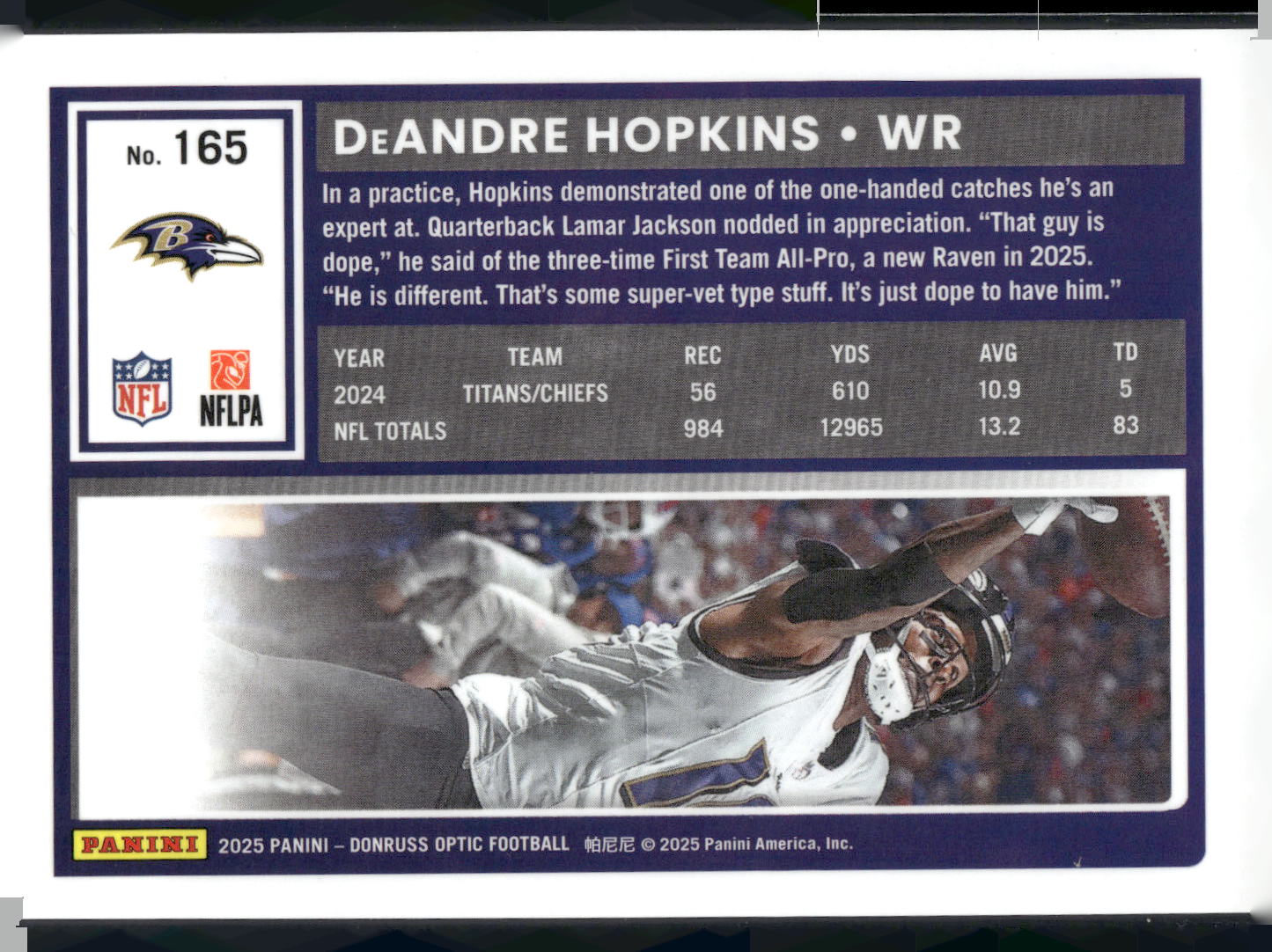 2025 Donruss Optic #165 DeAndre Hopkins