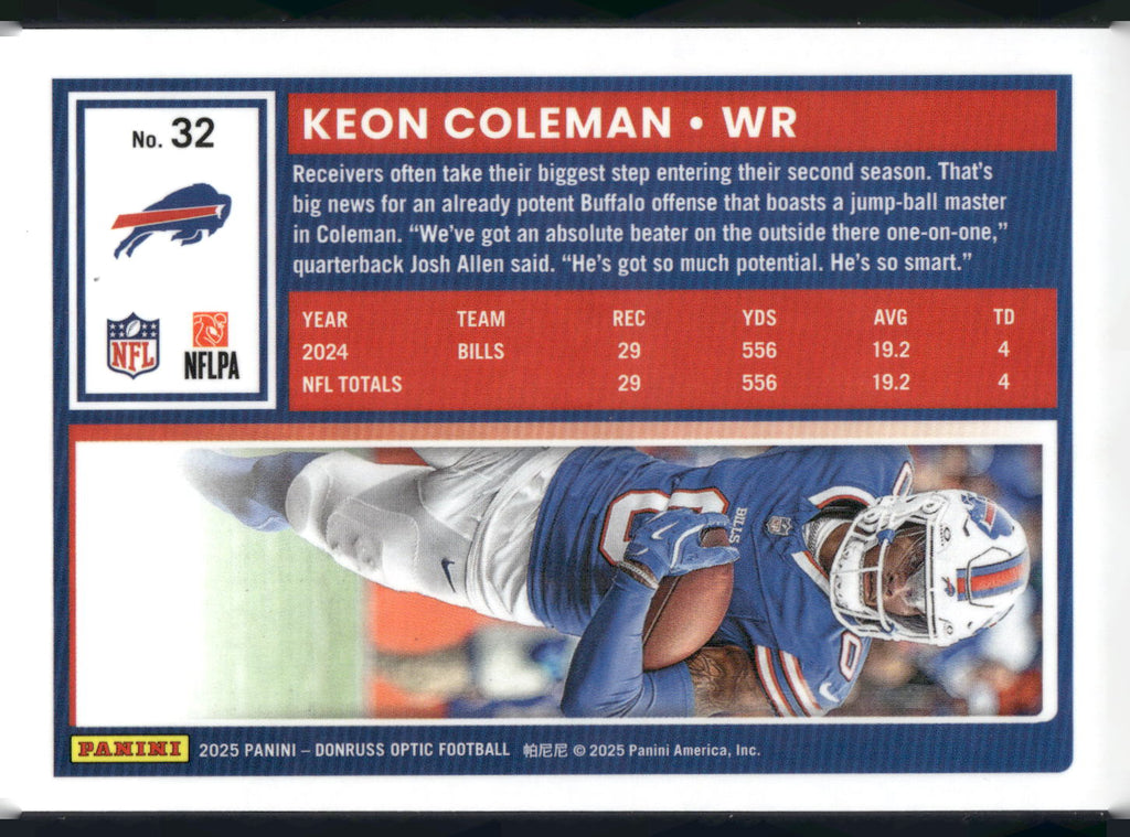2025 Donruss Optic #32 Keon Coleman