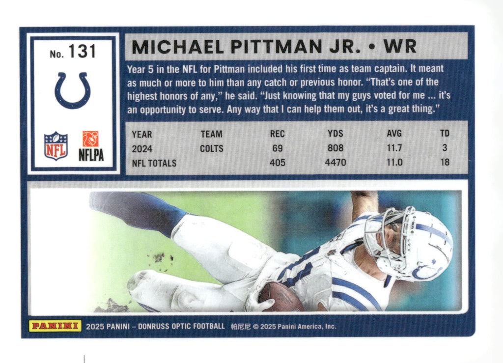 2025 Donruss Optic #131 Michael Pittman Jr.
