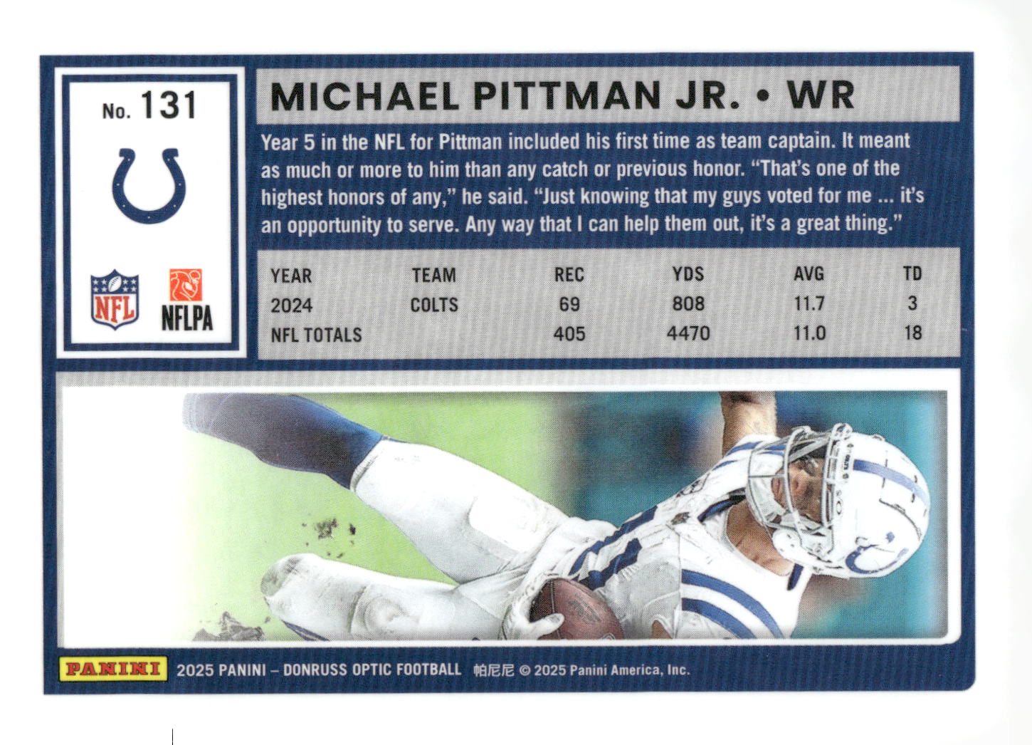 2025 Donruss Optic #131 Michael Pittman Jr.