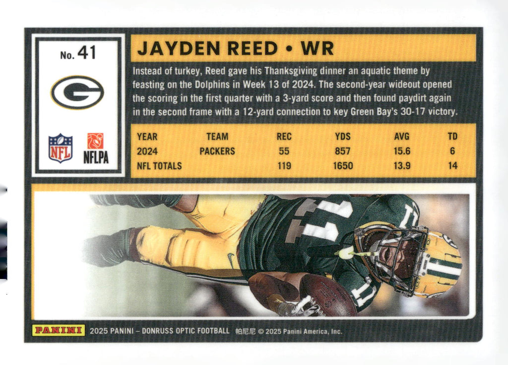 2025 Donruss Optic #41 Jayden Reed
