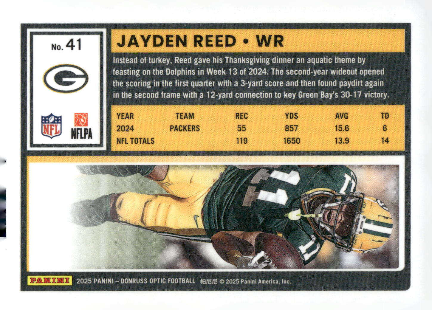 2025 Donruss Optic #41 Jayden Reed