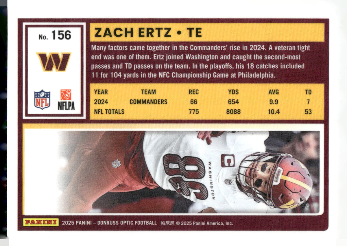 2025 Donruss Optic #156 Zach Ertz