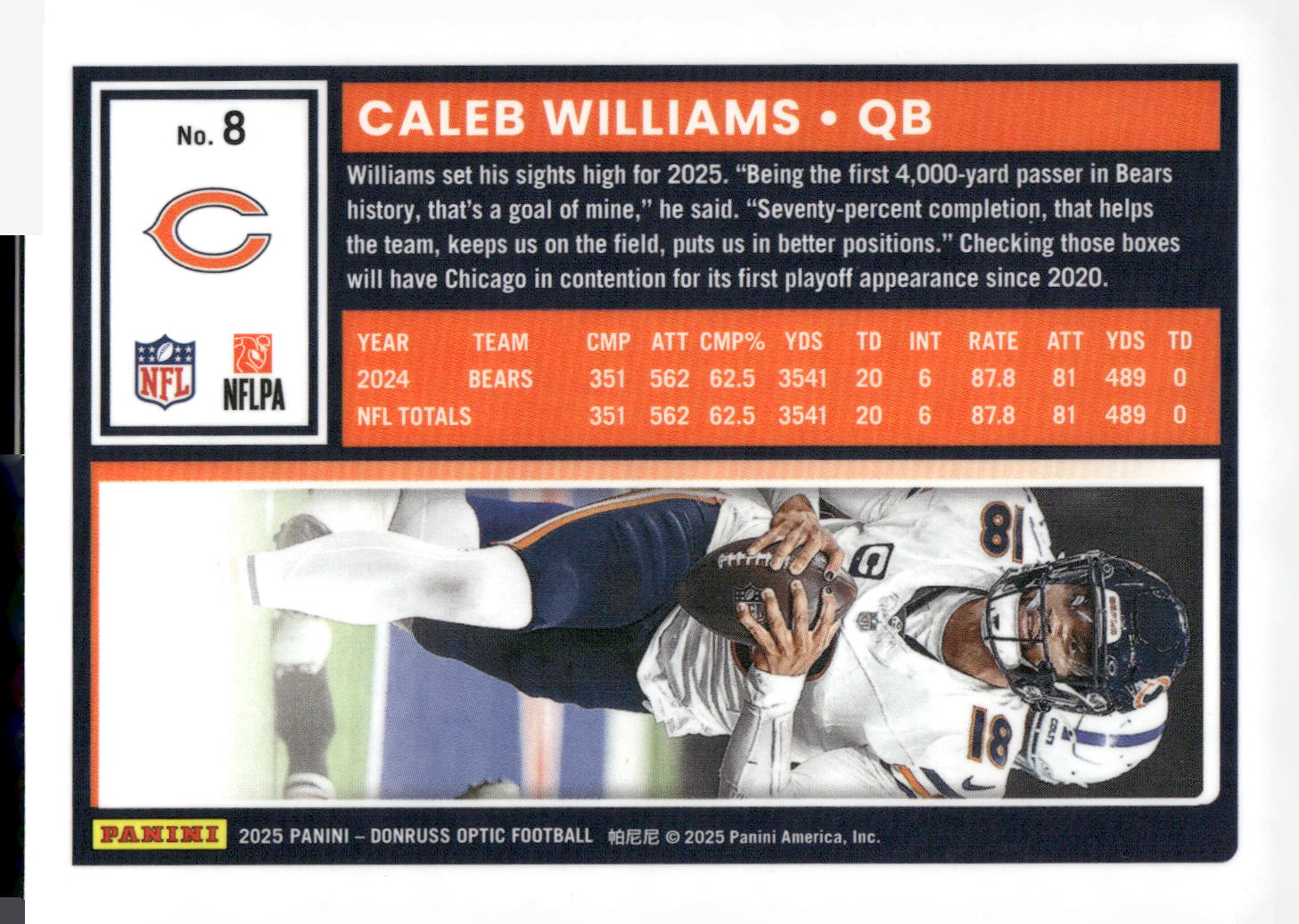 2025 Donruss Optic #8 Caleb Williams